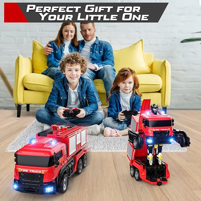 Fire Fighting - RC Deformation Fire Truck with Water Spray Ⓢ